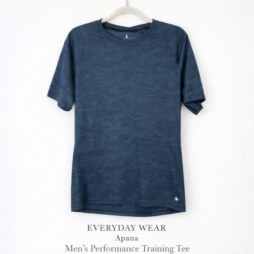 Apana Men’s Seamless Performance Knit Tee Blue Camo Training Shirt Size M